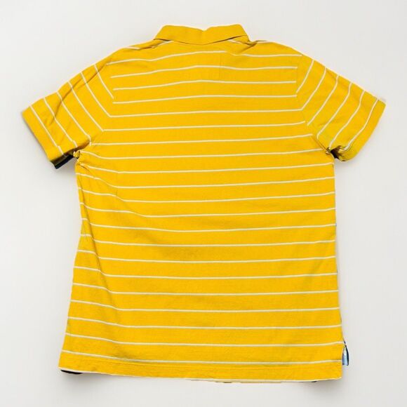 Aeropostale Mens Yellow Polo Shirt Cotton Horizontal Striped Embroidered Logo XL - Picture 2 of 16